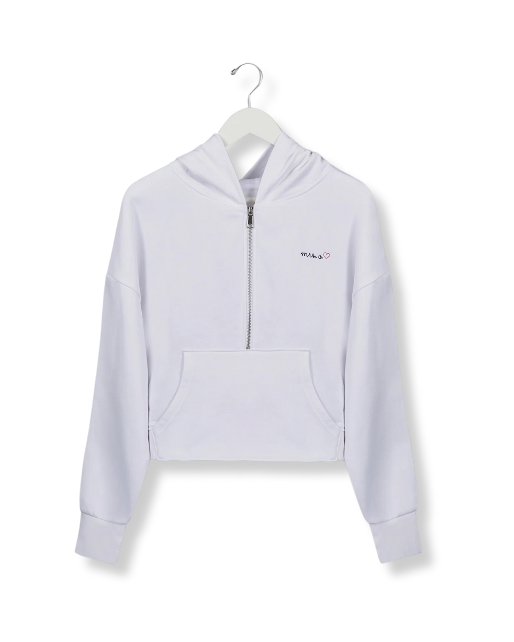 New! Ladies' Cropped Half Zip Hoodie