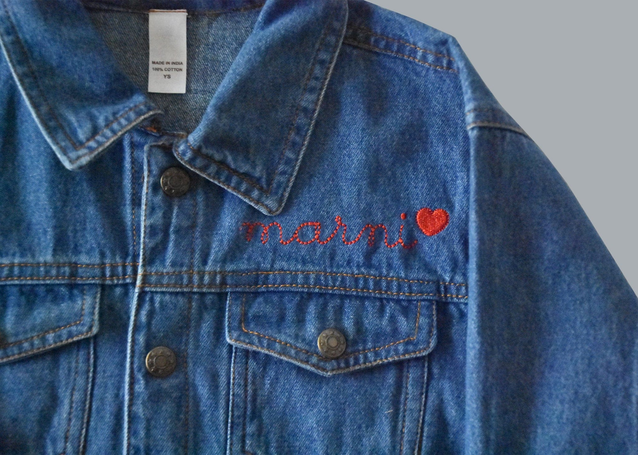 Custom Denim Jacket with personalised embroidery